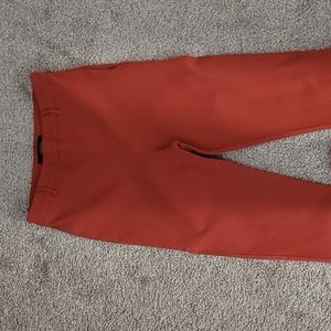 Orange straight leg stretchy pants